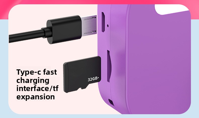Feitianma 2.0 Inch Screen 1080P HD Dual-lens Children's Camera with Unicorn Graphic Design Children's Toy Gift