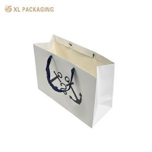 Matte White Rope Handle Paper Shopping Bags For Clothing And Shoes