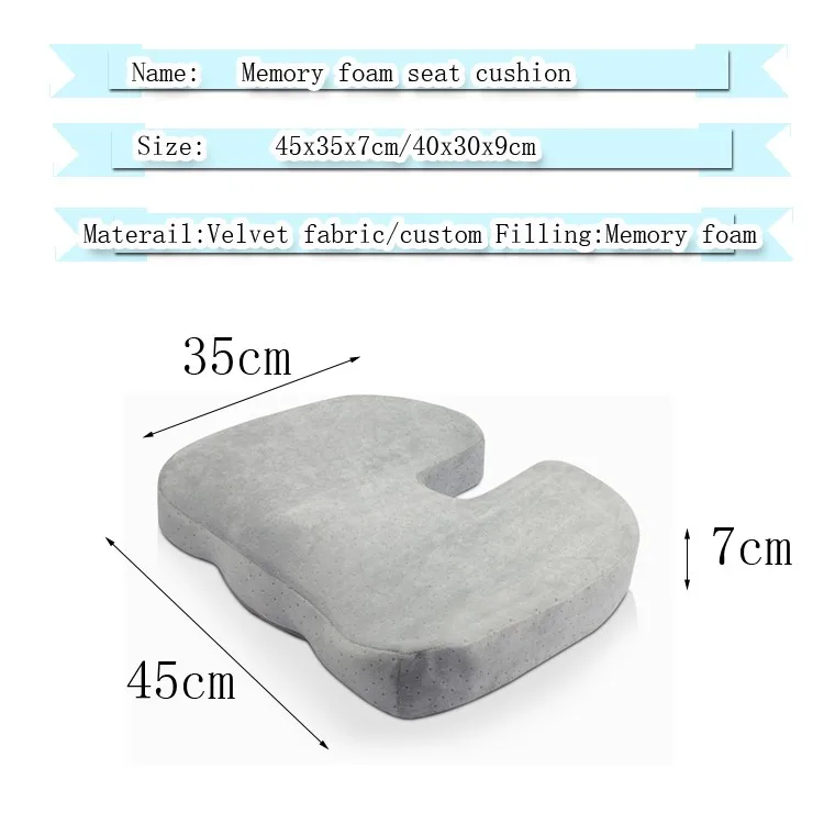Comfortable and Supportive U-Shape Gel Memory Foam Coccyx Seat Back Cushion