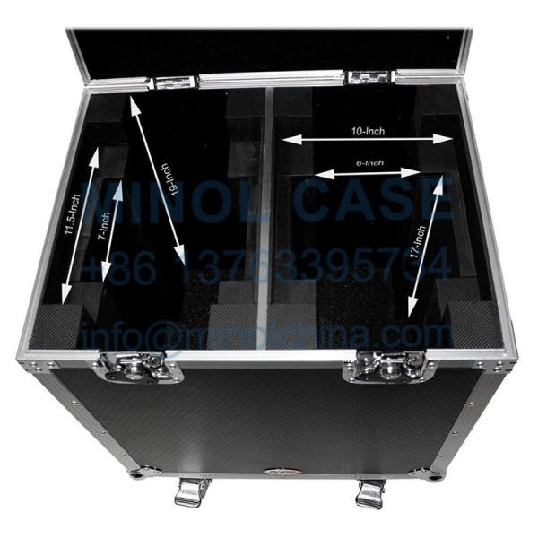 Moving Head Lights Black Aluminum Flight Case Lockable With 4 Wheels