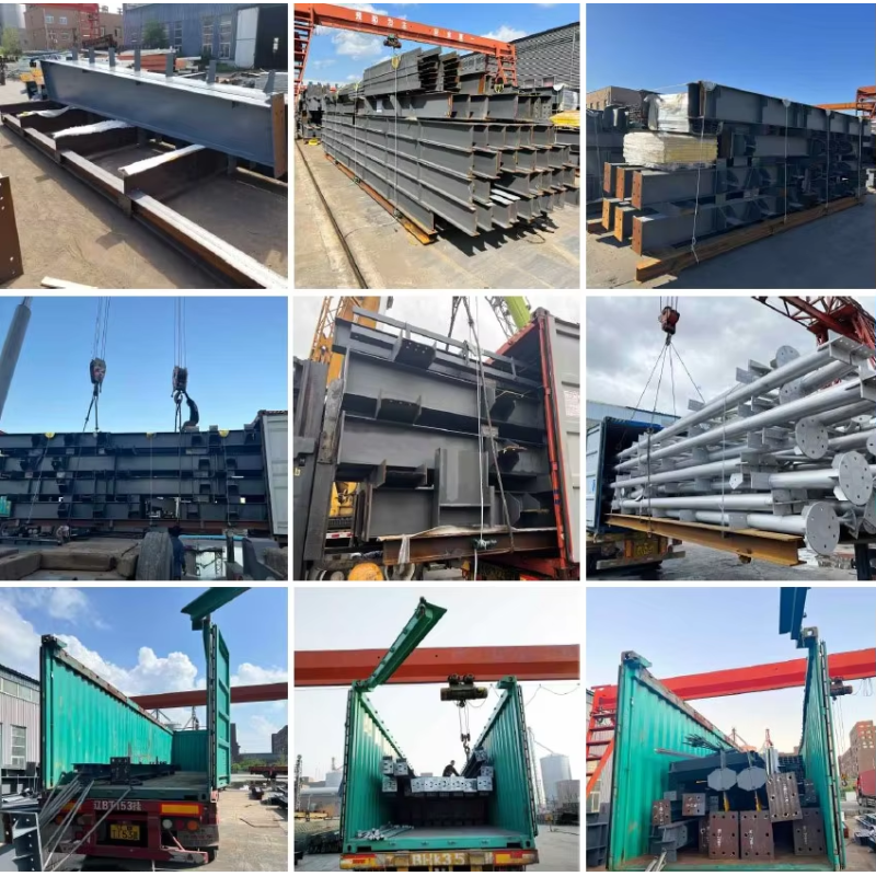 Heavy Duty Light Steel Bldg Workshops Plants Prefab Steel Warehouse Weld Cut Bend