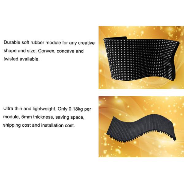 Curved Flexible LED Display 5mm Thickness Good Heat Effect Twisted Installation