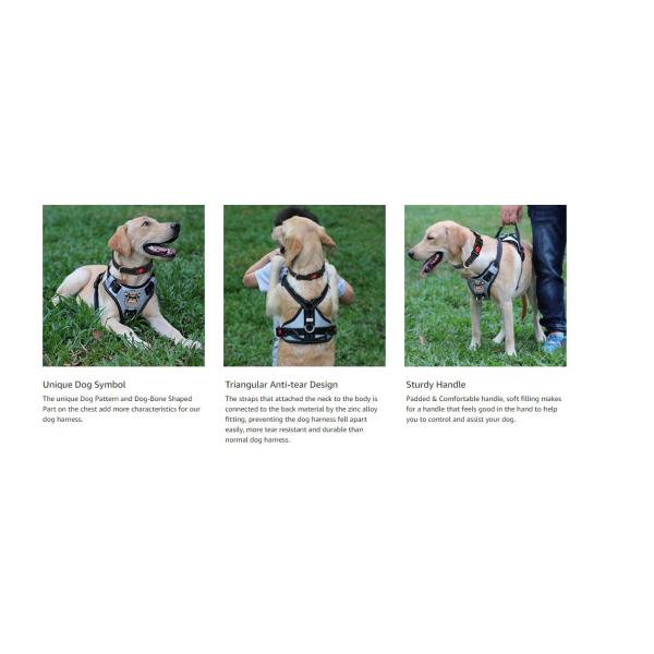 No Pull Nylon Dog Harness Anti Tear Adjustable Reflective Oxford Material Soft Vest