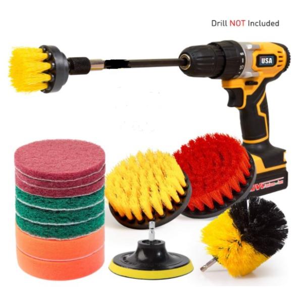OEM 25 Pieces Drill Scrubber Brush Kit Scrub Pads Sponge 7.5mm Plate Hole