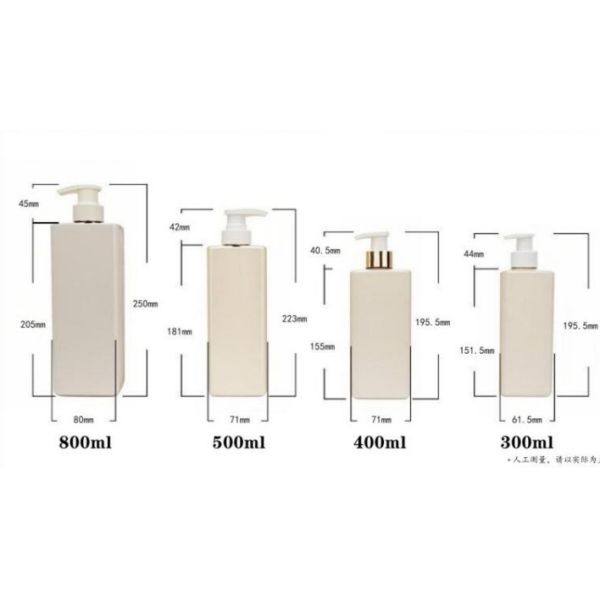 Customized Plastic Bottles 300-800ml PET Square Bottle With Pump
