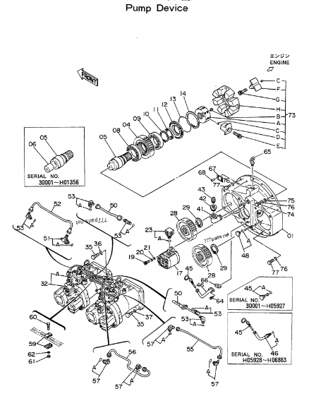 Насос экскаватора SH200-1 SH130-5 SH130 K3V63DTP-9N2B K3V112DT-9C12 K7V63DTP-9Y2C Sumitomo гидравлический главный