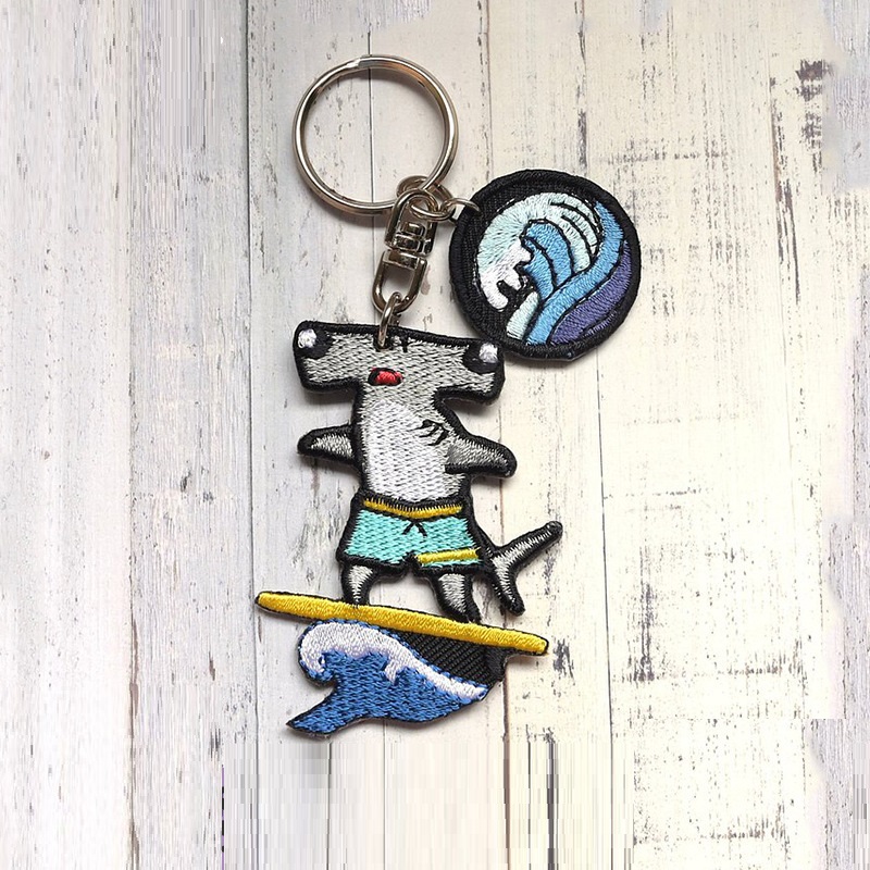 Processing Customized Name Words Logo Design and Production of Long Pendant Computer Embroidery Key Chain