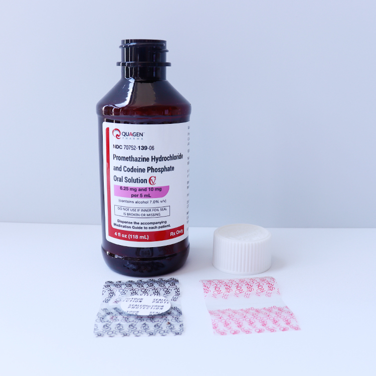 Empty Cough Syrup 4 oz Quagen Pink Bottle