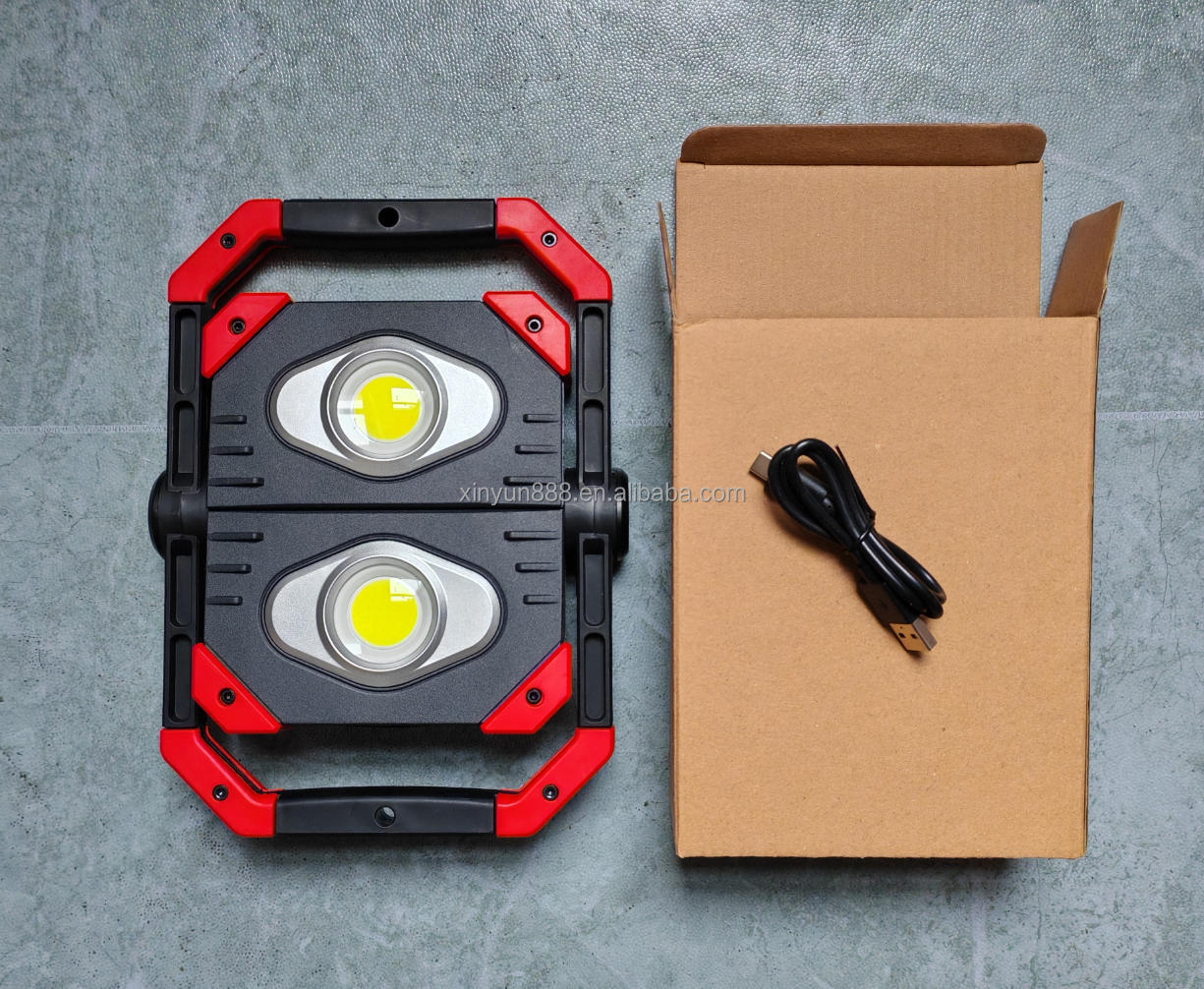 Outdoor Lighting Work Lamp COB Emergency Charging Tent Rotating Lamp Folding Floodlight Work Lamp Supplier