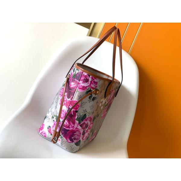 Argent floral Louis Vuitton Large Never Full M21352 de modèle