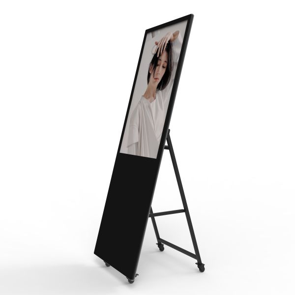Portable Floor Standing 43 Inch Customized Digital Poster Android/Windows OS Cloud-Based CMS Elevator Airport Subway Education