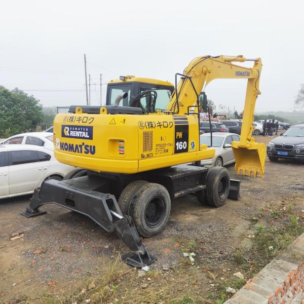                  Used Wheel Excavator Komatsu Pw160 Secondhand 16t Wheel Digger Original Japanese Brand Low Hour             