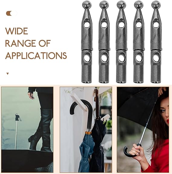 Folding Umbrella Cover Parts 12 Pcs Metal Umbrella Bone Cover Gum Components for Adults
