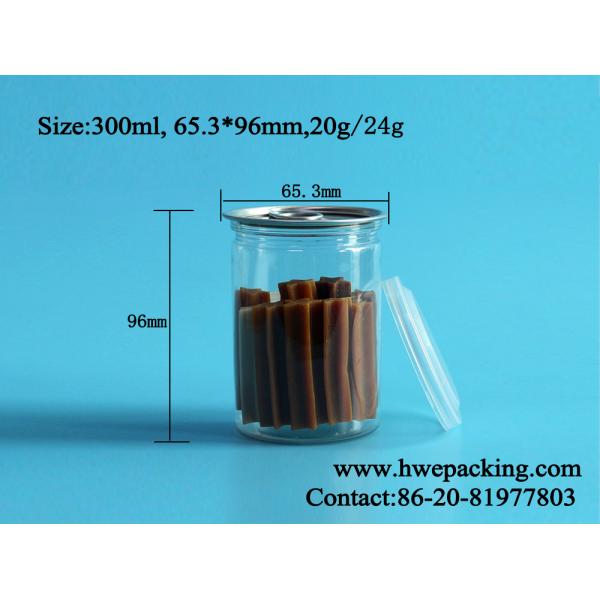 La lata de salsa PET transparente con tapa de aluminio fácilmente abierta