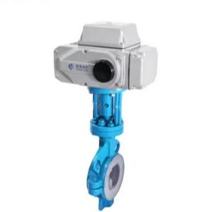 Fluorine Centre Sealing Electric Flange Connection Butterfly Valve AC220V DIN Standard