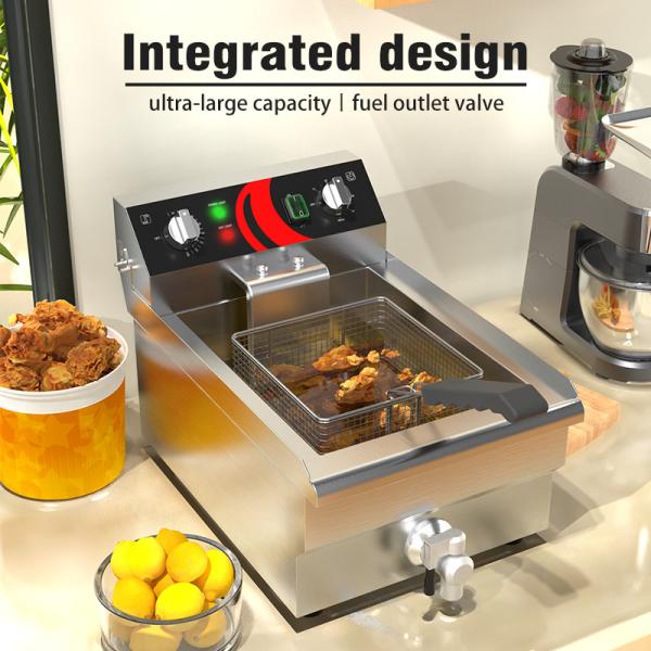 Single Tank Electric Deep Fryer for Frying Chicken and Fish in Industrial Kitchen