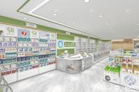02-DYJYS011, Boutique de pharmacie élégante et simple à Gansu avec 62 équipements principaux dans 119 m2 et environ.