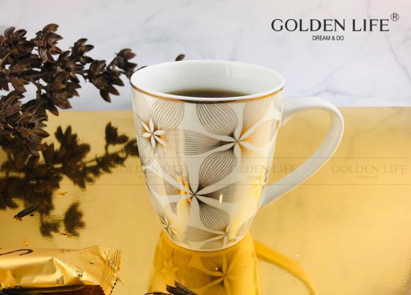 350CC Mug With Real Gold New Bone China Ceramic Gift Set For Tea