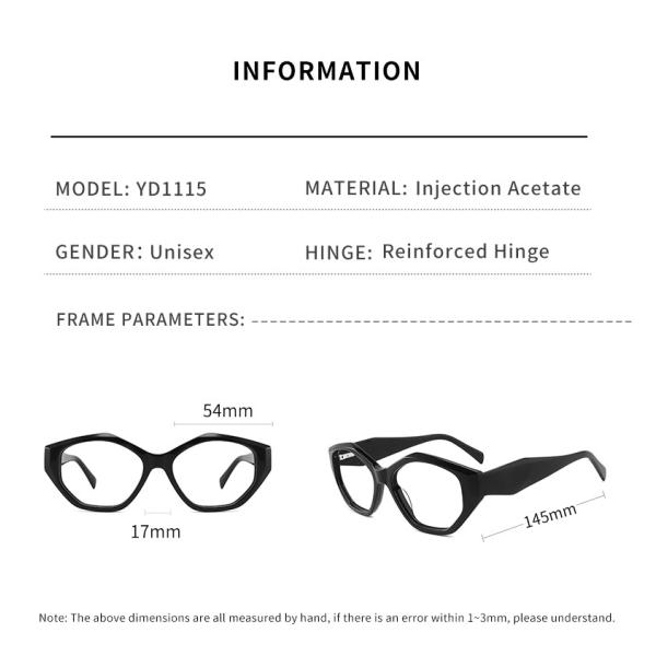 Объектив черных незаконных стекел рамки ацетата оптически прозрачный