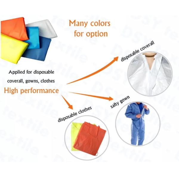 PE PP покрыло водоустойчивую прокатанную Nonwoven ткань 40gsm не токсическую для мантий изоляции