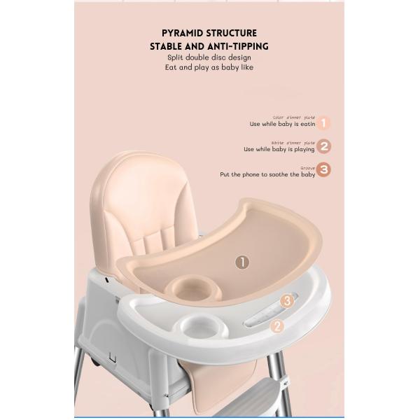 Soft  Comfortable Baby Dining Chair Adjustable Size 92*65*65cm For Bedroom Feeding