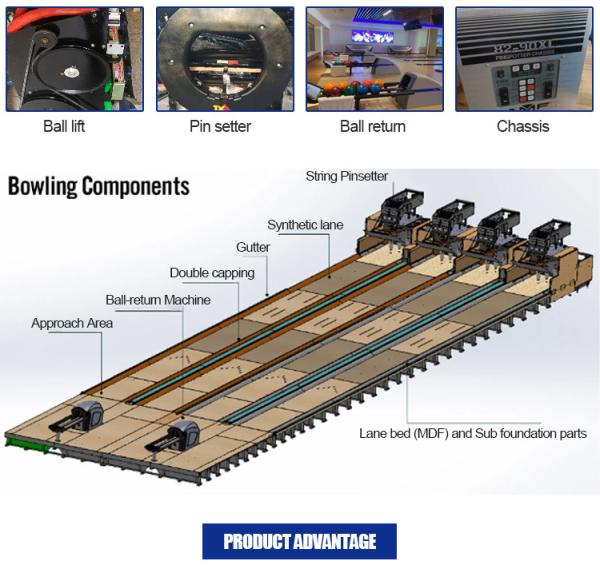 Equipamento direto de mini bowling para entretenimento interno duradouro