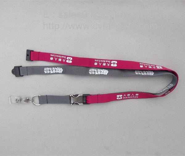 Cheap blank polyester id badge neck strap with print plastic pouch