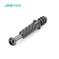 JH-2169 Matte Black Nickel Plated Excentric Screw Rod Fermeture en acier au carbone 32 mm Boulon pour les panneaux de meubles de 15 mm