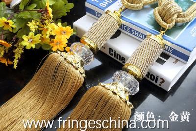 Delicate custom long tassel fringe trimming for curtain attractive tieback hanging ball