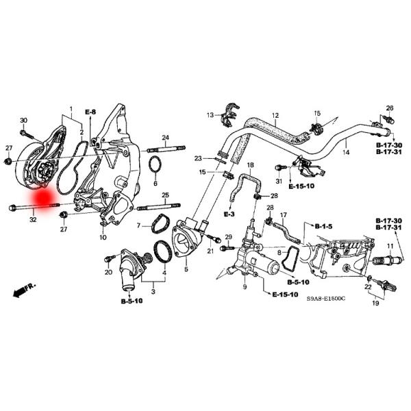 19200-PNA-003 19200-PNL-E01 Water Pump For HONDA ACCORD VII TOURER