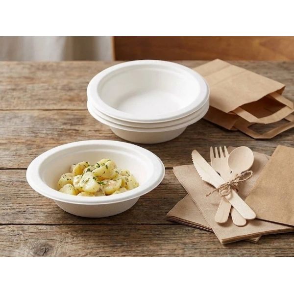 12oz Disposable Compostable Sugarcane Bagasse Bowl Soup Salad Container