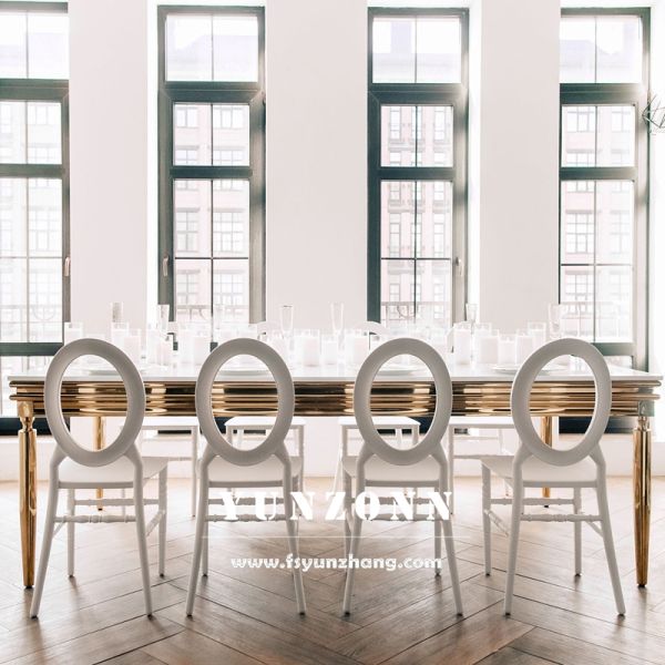 Modern Gold Frame Glass Dining Table with Long Rectangular Design Wedding Reception Outdoor Hotels Living Room Parties