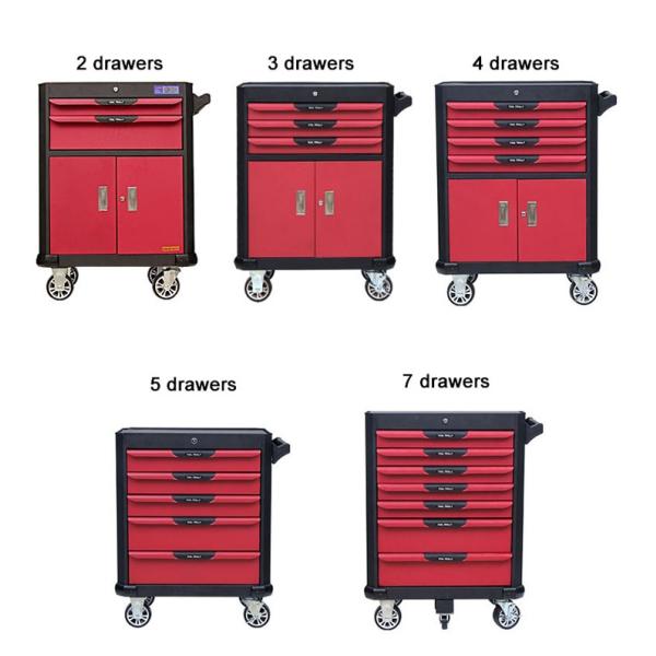 Красный и черный шкаф хранения вагонетки инструмента металла/оборудования ремонта автомобилей мастерской