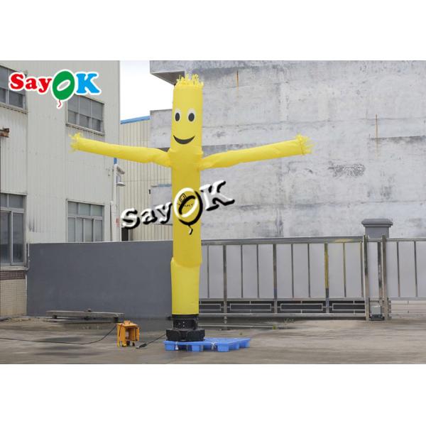 Blow Up Air Dancers Customized 5m Yellow Inflatable Tube Man For Advertising Business
