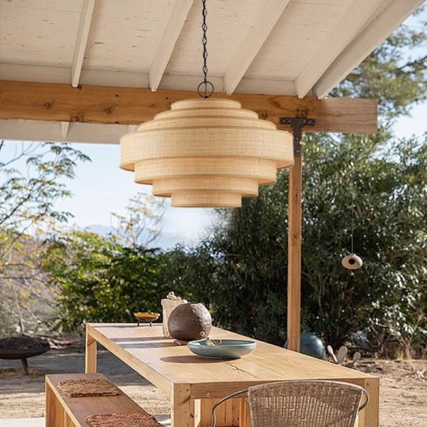 Living Dining Bedroom B&B Decoration Home Pendant Lights Indoor Lighting Fixtures Japan Style Wabi Sabi Fabric Chandelier (WH-VP-303)