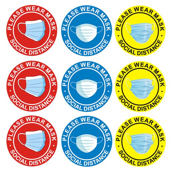 Die Cut Floor PVC Label Sticker Keep Safe Social Distancing Warning