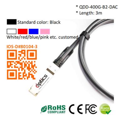 400G QSFPDD à 2x200G QSFP56 câbles de rupture (câble de raccordement direct) câbles (passif) 3M Sfp câble de raccordement direct