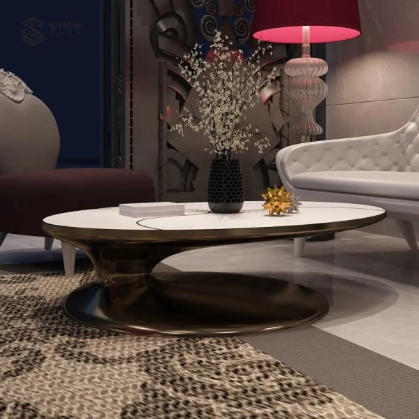 Нержавеющая сталь мебели стола искусства мрамора верхней части живущей комнаты