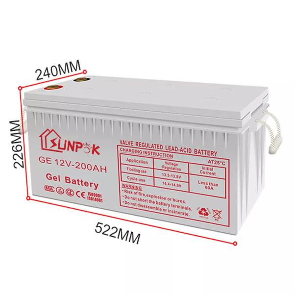 Do gel profundo solar profundo do ciclo da durabilidade da bateria do gel do ciclo de Sunpok 12V baterias acidificadas ao chumbo 12v 200ah 250ah