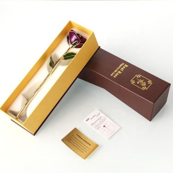 Wholesale High Quality 24K Gold Dipped Real Natural Rose  Artificial Roses for Valentines Day Gifts