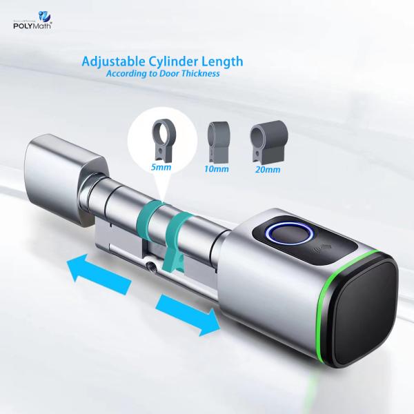 BLE Network Smart Cylinder Biometric Fingerprint Lock for Wooden Aluminum and Steel Doors