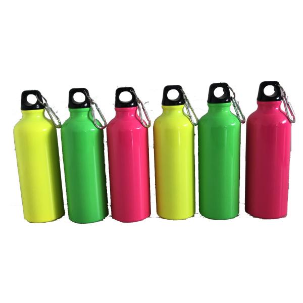 500ml Promotional Aluminum Water Bottles Fluorescent Color OEM Service
