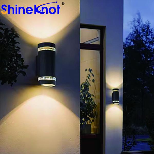 Long Lifespan Modern 12W Black Wall Light With Two Head Transparent Cover By Gu10 Spotlight 2Pcs