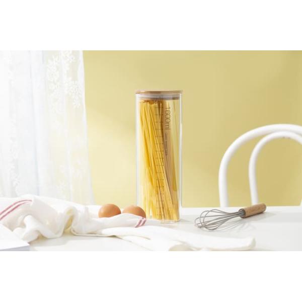 Borosilicate Clear Glass Storage Jar Food Containers 1600ml 11 Inch Height With Lid