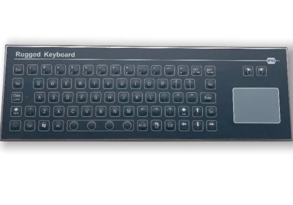 Compact Industrial Membrane Keyboard With TouchPad Easy To Clean Anti-Static Material Option USB Interface IP67 / IK07 Protection