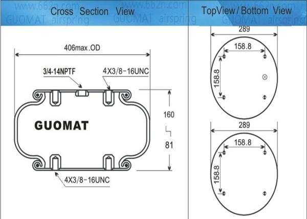 GUOMAT 1B53034は3/4のN P.T.FのContitechの空気ばねFS530-34を参照します。空気入口