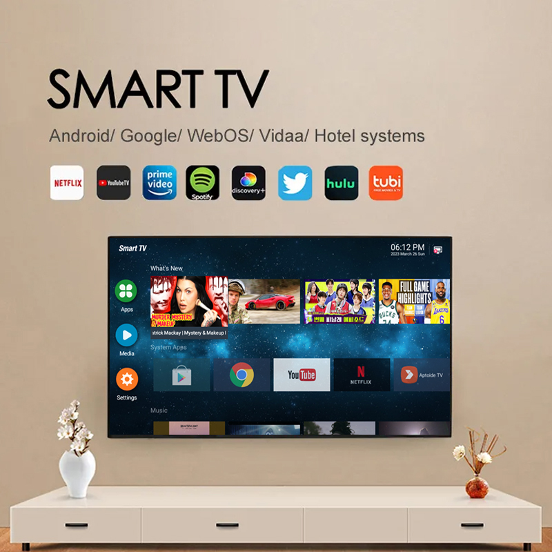 Принимать пользовательский 4K Android плоский экран телевизора умный 32 40 50 55 65 75 43 дюймовый смарт телевизор Телевизор