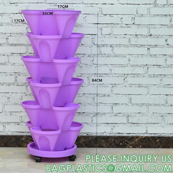Stackable Planter, Vertical Garden Planter, Strawberry Planter, Indoor/Outdoor, 5 Tier Garden Tower, Herb Plant
