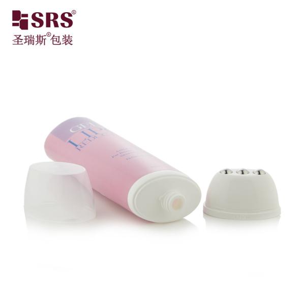 Oval Shaped PE 3 Steel Roller Ball Applicator Tube D50mm For Massaging Gel Serum