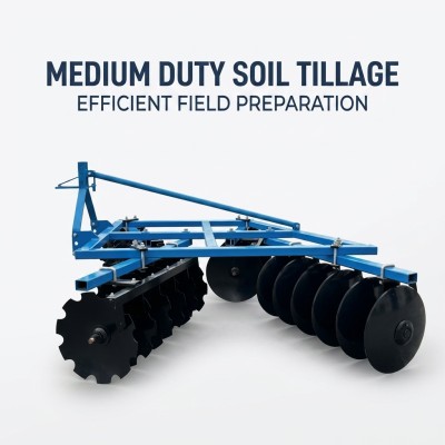 Tractor Mounted Disc Harrow with Notched & Plain Disc Combination for Heavy Soil and 3000-3800 mm Working Width